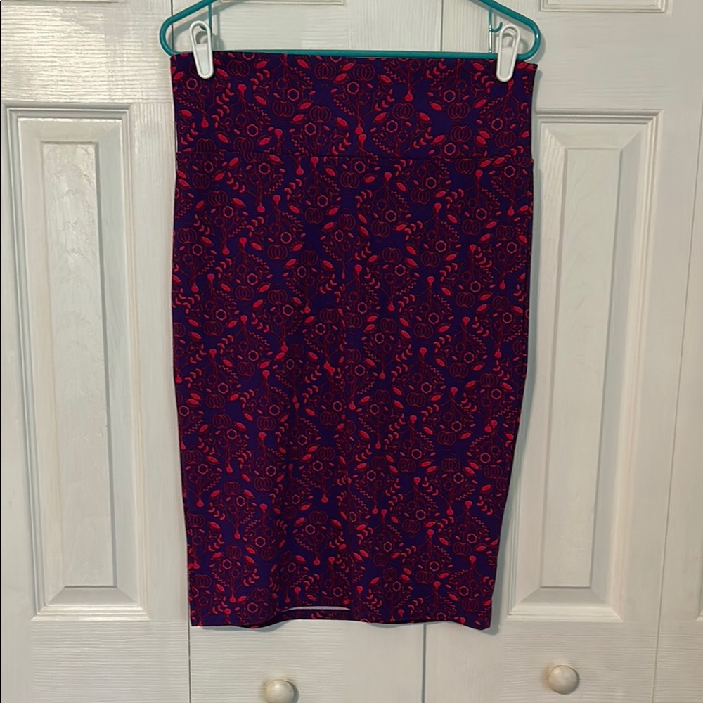 LuLaRoe Purple and Red Pencil Skirt